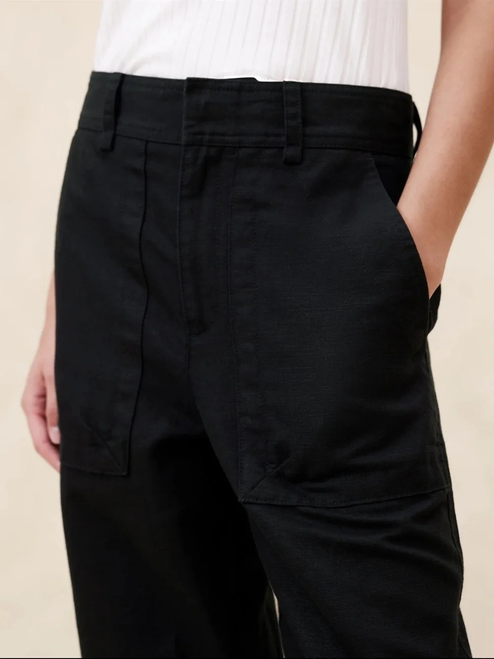 Banana Republic May Cotton Linen Cargo Pants Size 16